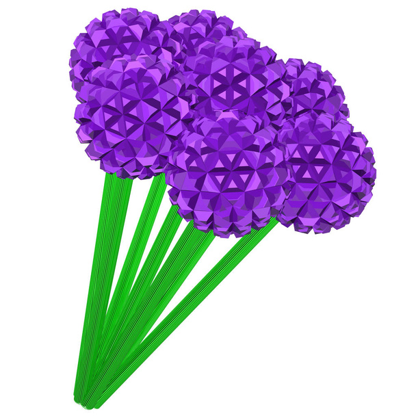 Abstarct background - Plastic flowers. 3D rendering. - Photo, Image