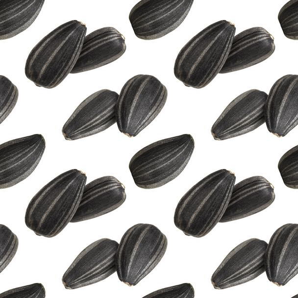 Patrón inconsútil de semillas de girasol negro
 - Foto, Imagen