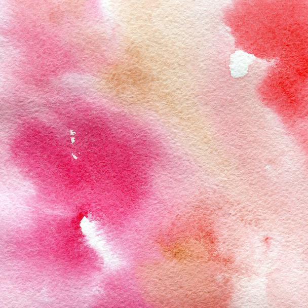  watercolor texture transparent light red, pink and ocher.  abstract background, spot, blur, fill - Photo, image