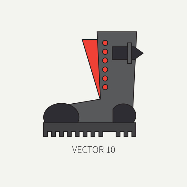 Line flat color vector icon wear - ankle boots. Punk rock style. Illustration texture for your design, wallpaper. - Vektör, Görsel