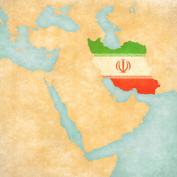 Χάρτης της Μέσης Ανατολής - Ιράν - Φωτογραφία, εικόνα