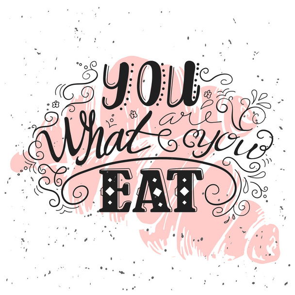 Hand drawn lettering poster. Vector quote about sweets. Art illustration, bakery collection. - Wektor, obraz