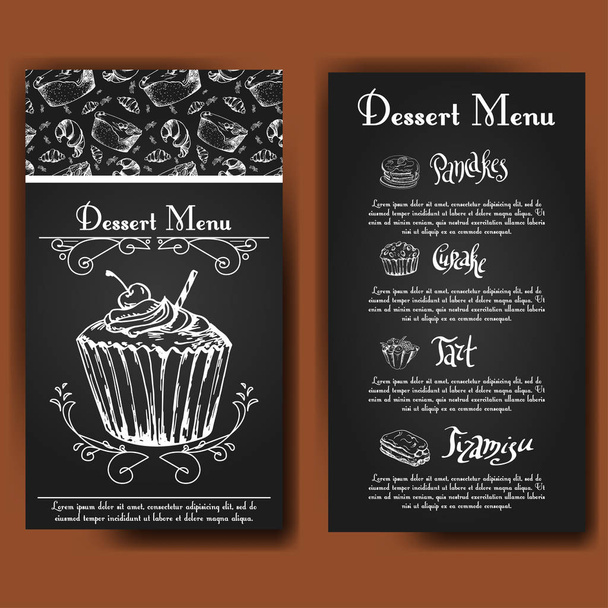Vector illustration. Bakery design. Beautiful card with decorative typography element. Cafe menu template with hand drawn design. - Вектор,изображение