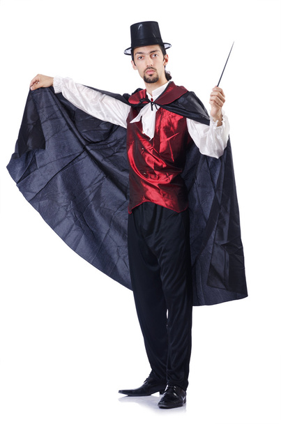 Magician isolated on the white background - Photo, Image