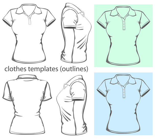 Women's polo-shirt design template - Vector, afbeelding