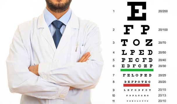Az orvos és a szem látás teszt - Fotó, kép