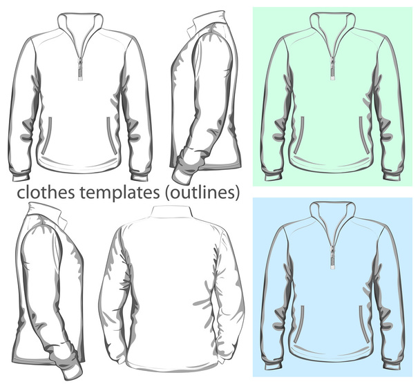 Men's sweatshirt with zipper and pockets - Vetor, Imagem