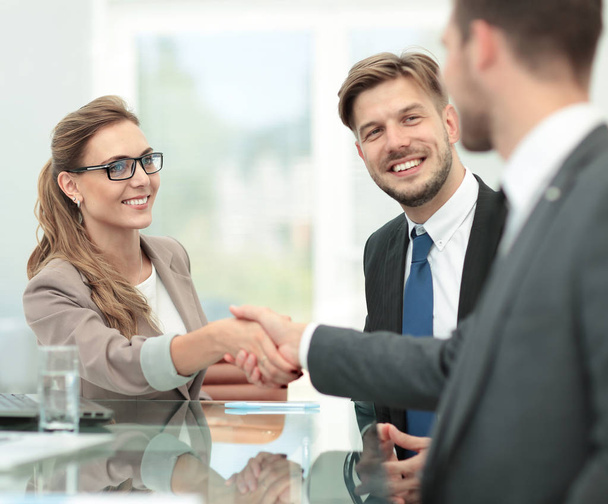Business woman shaking hand to  her  partner - Photo, Image