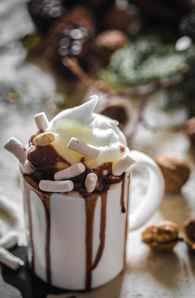 Vánoční složení šálek kakaa - Fotografie, Obrázek