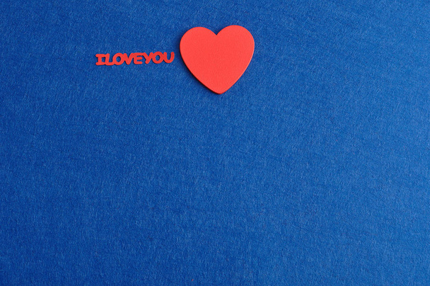 Valentine's Day. I Love you in red letters with a red heart  - Photo, Image