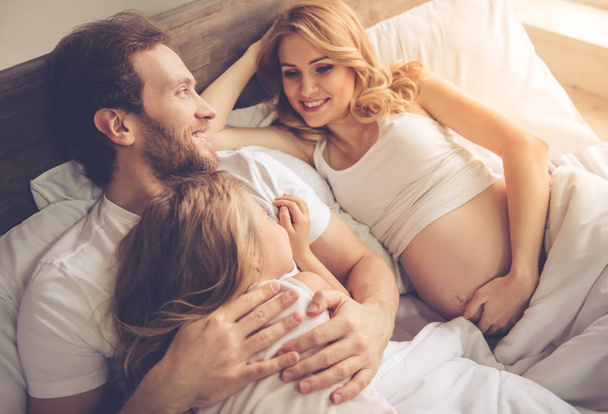 Happy family waiting for baby - Фото, изображение