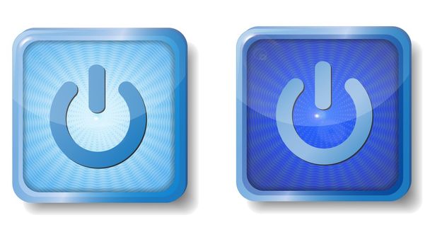 Blue radial power off icon - Vector, Image