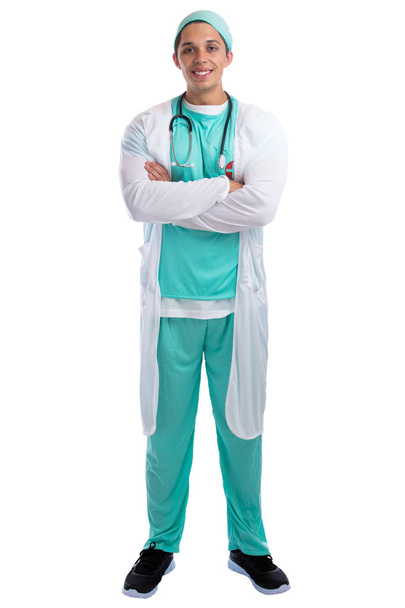 Doctor occupation job standing full body portrait isolated - Foto, imagen