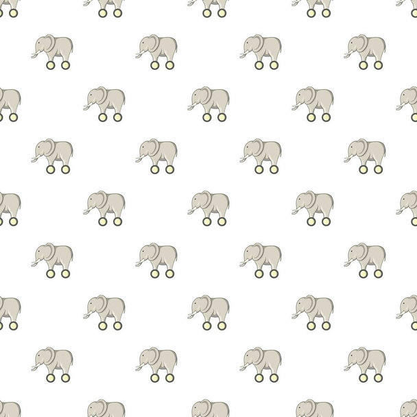 Toy elephant on wheels pattern, cartoon style - Vektor, obrázek