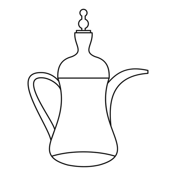 Arabic coffee pot icon, outline style - Vector, imagen