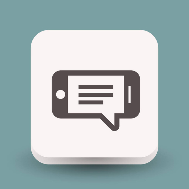 Pictograph of message or chat on smartphone - Вектор,изображение