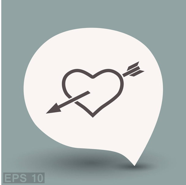 Pictograph of heart with arrow - Vector, imagen