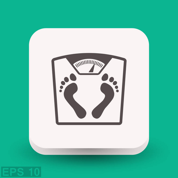 Pictograph of bathroom scale with footprints - Vector, imagen