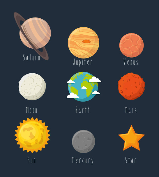 universo planetas concepto espacial
 - Vector, imagen