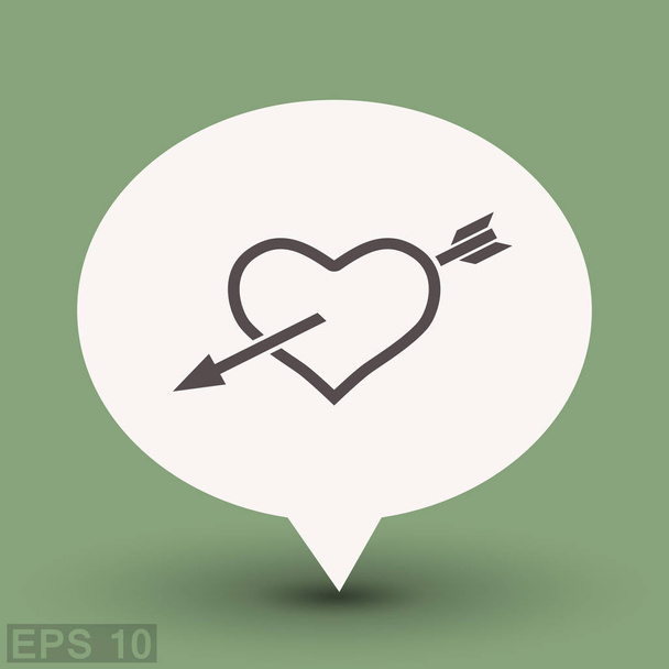 Pictograph of heart with arrow - Vecteur, image