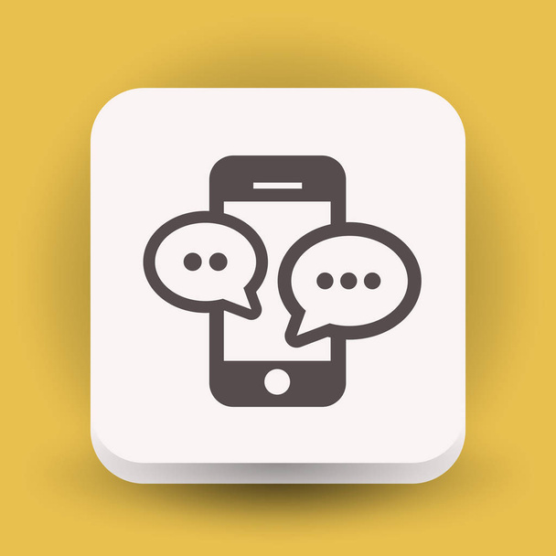 Pictograph of message or chat on smartphone - Vector, Imagen