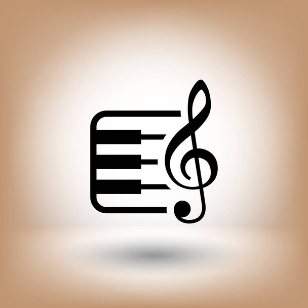 Pictograph of music key and keyboard - Vettoriali, immagini
