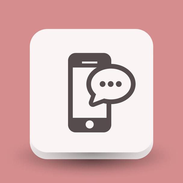 Pictograph of message or chat on smartphone - Vector, imagen