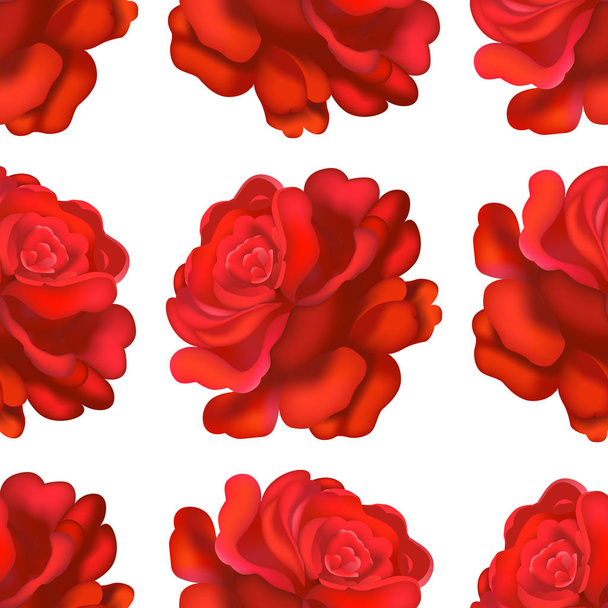 Seamless red roses pattern. Vector illustration - Vektor, obrázek