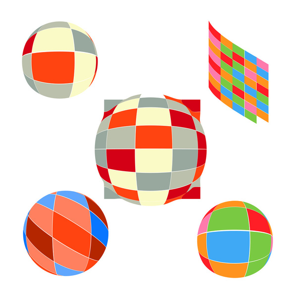 Shiny balls and hearts different colors - Vettoriali, immagini