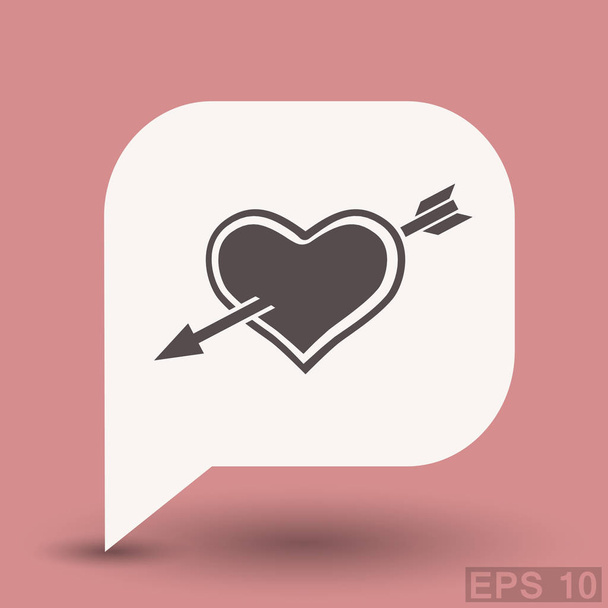 Pictograph of heart with arrow - Vector, Imagen