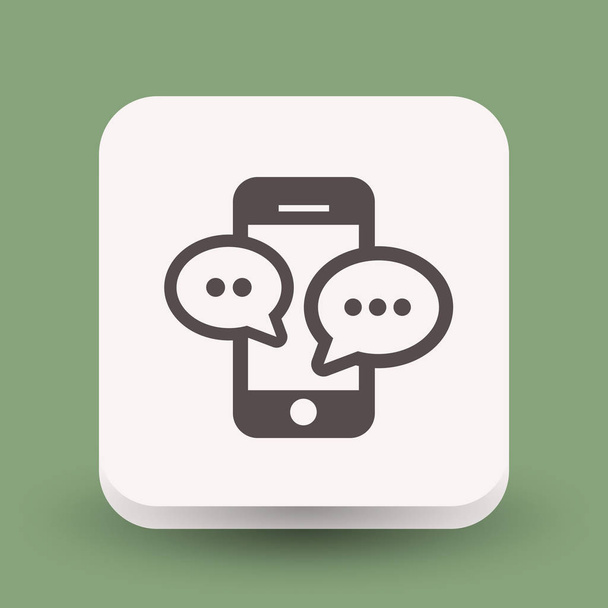 Pictograph of message or chat on smartphone - Vektor, kép