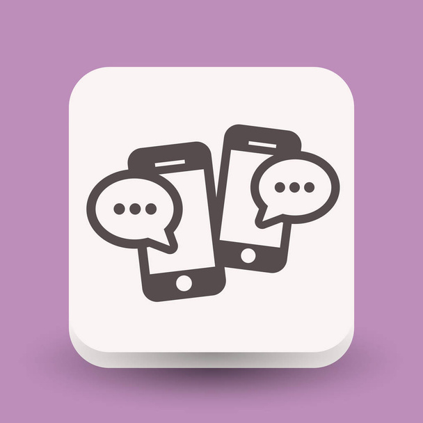 Pictograph of message or chat on smartphone - ベクター画像