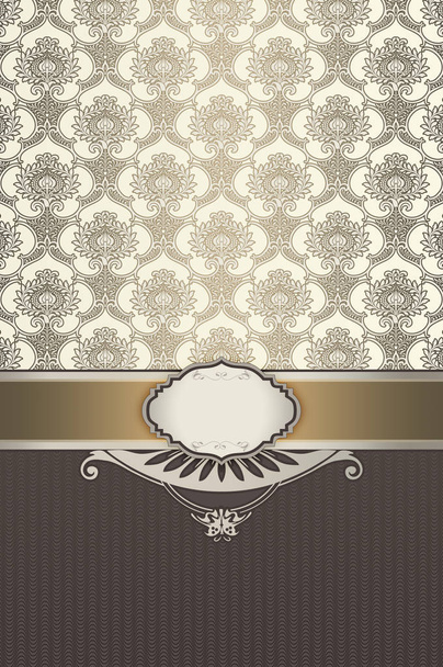 Decorative background with vintage frame and patterns. - Foto, immagini
