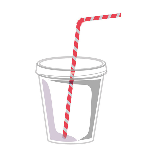 Glass with drinking straw design - Vector, Image