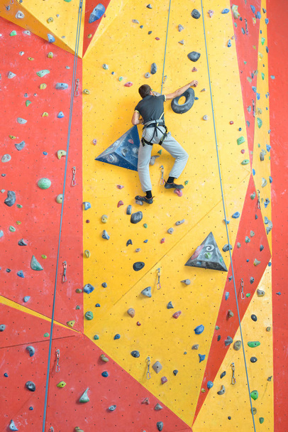 wall climbing activity and wall - Foto, imagen