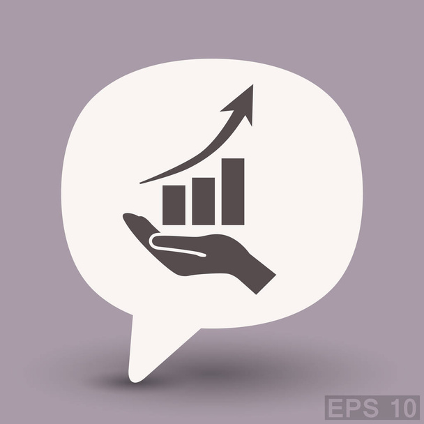 graph chart in hand  icon - Vector, Image