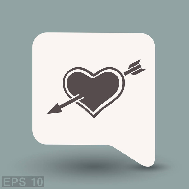 Pictograph of heart with arrow - Вектор, зображення