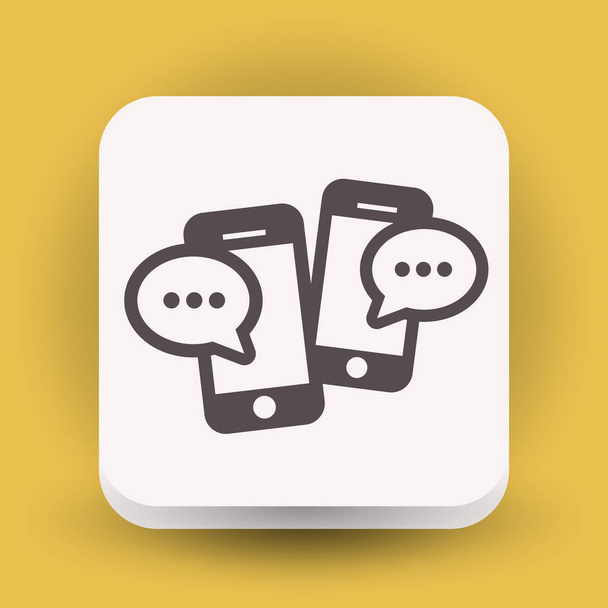 Pictograph of message or chat on smartphone - Vektori, kuva