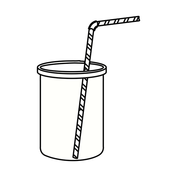 Glass with drinking straw design - Vector, Image