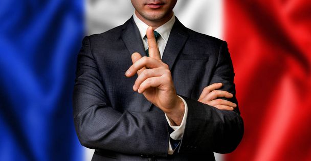 Γάλλος υποψήφιος μιλάει για το πλήθος ανθρώπων - Φωτογραφία, εικόνα