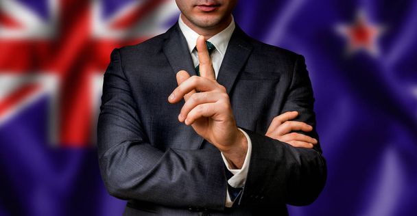 Új-Zéland-jelölt beszél az emberek tömeg - Fotó, kép