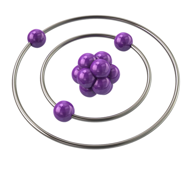 3d illustration of purple atom - Foto, Bild