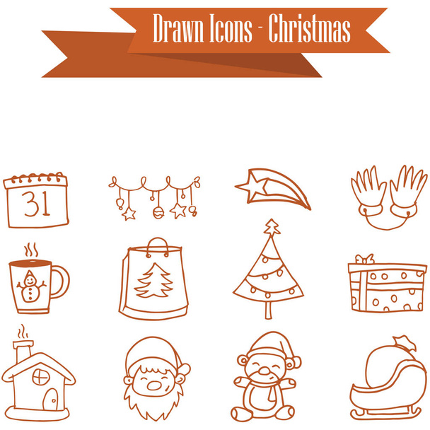 Ilustração da coleção de ícones de Natal
 - Vetor, Imagem