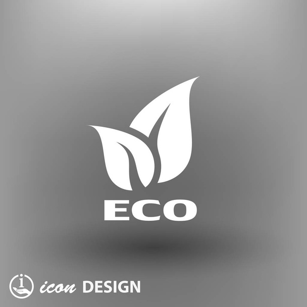 Pictograph of eco with leaves - Vektor, Bild