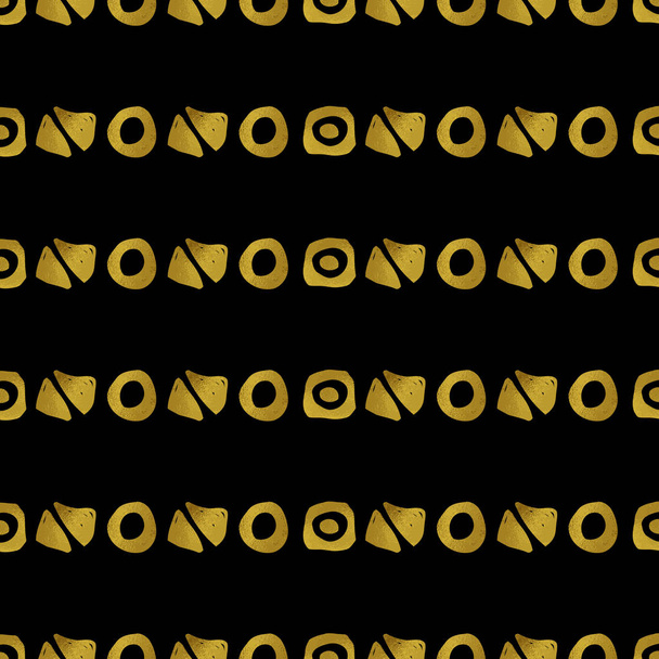 Geometric black and gold seamless pattern - Wektor, obraz