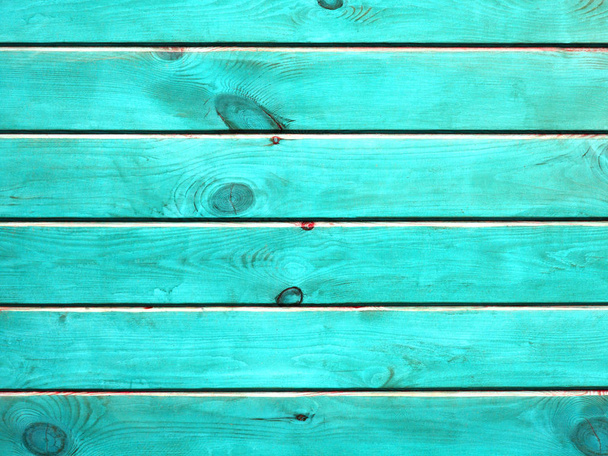 Rustic old plank background in turquoise, mint and white colors  - Photo, Image