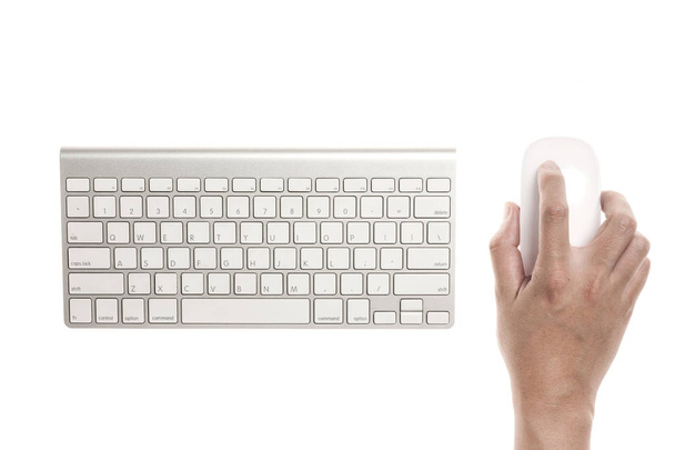hand push a keypad of keyboard - Zdjęcie, obraz