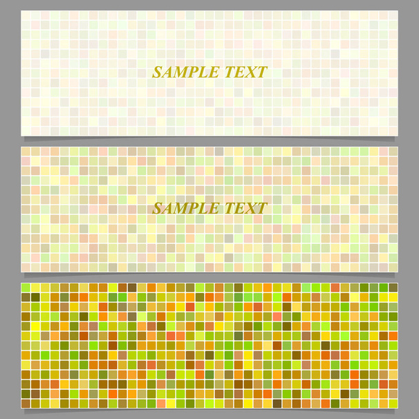 Colored square pattern banner background set - Vetor, Imagem