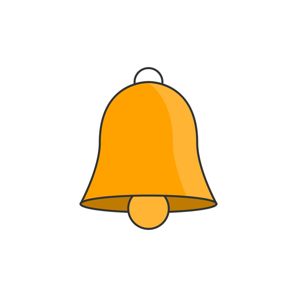 Bell thin flat line icon - Vector, afbeelding
