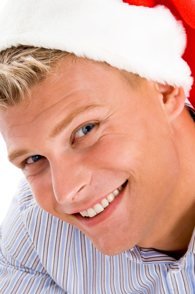 Happy man with christmas hat - Foto, imagen